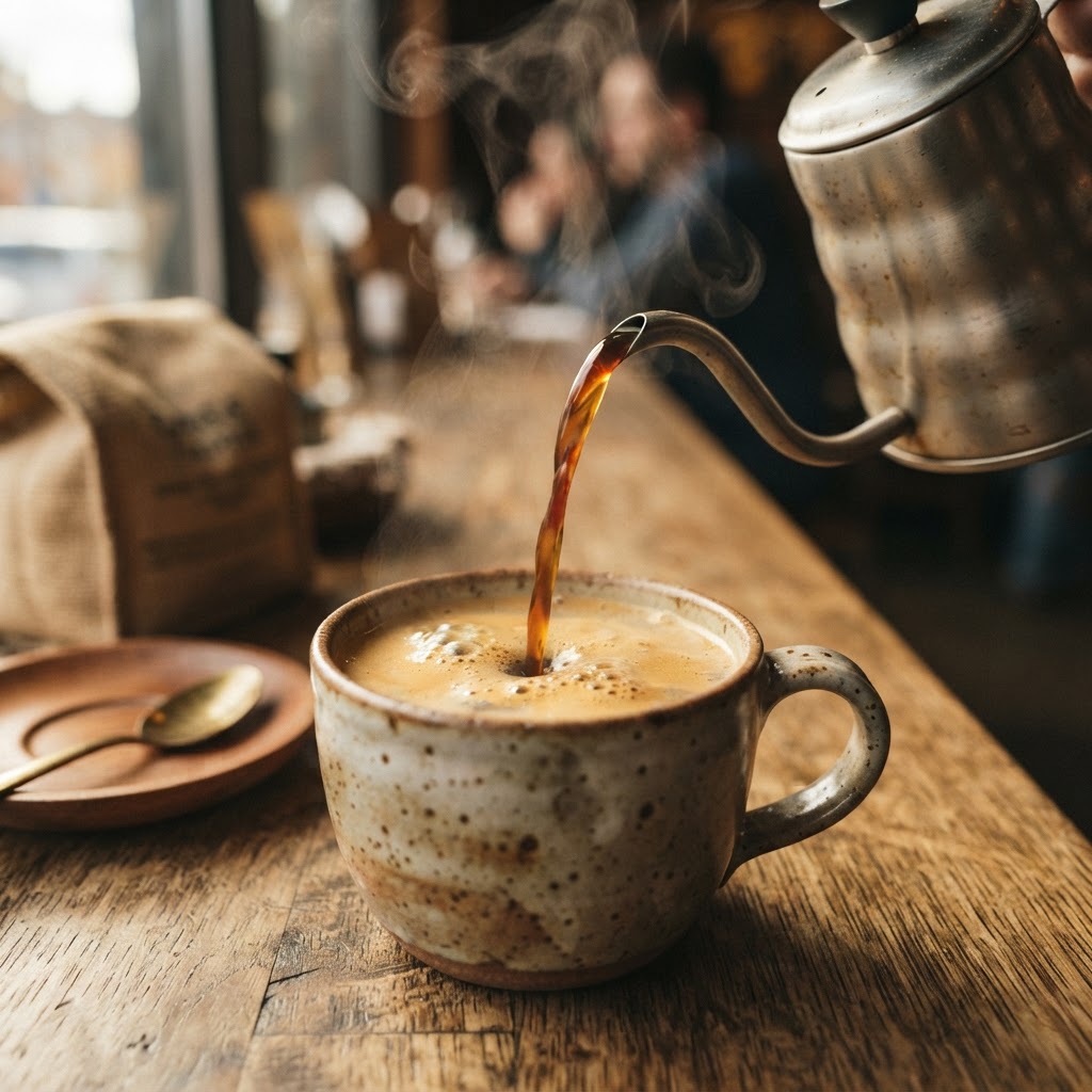 Close-up of coffee being poured