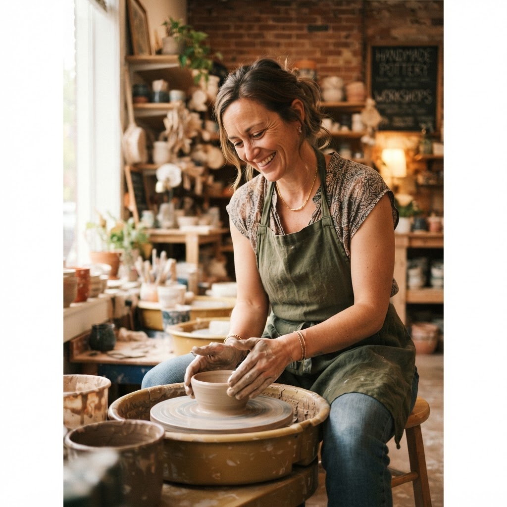 Short-form video still of a business owner in their shop