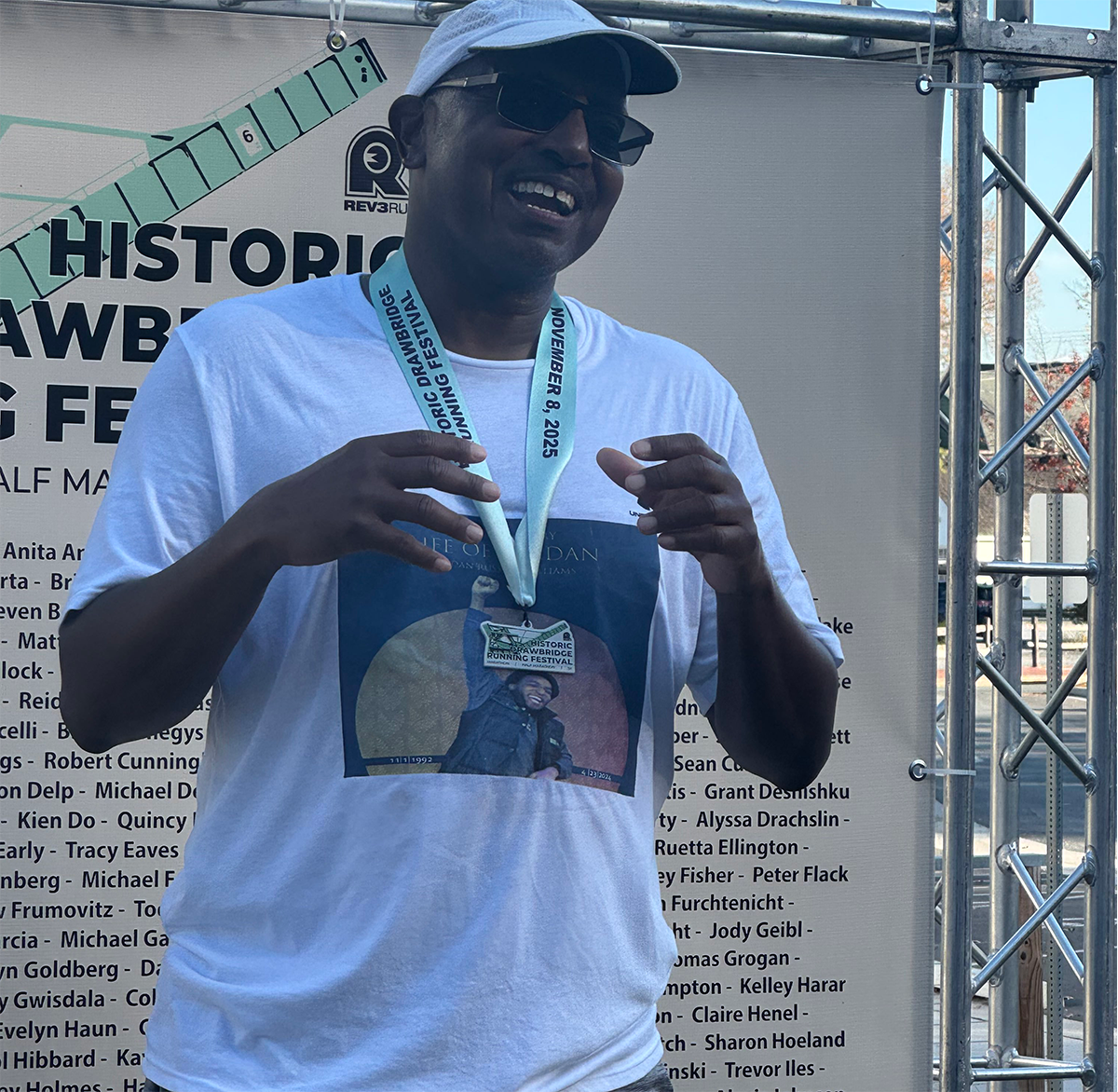 Client running event and fitness milestone