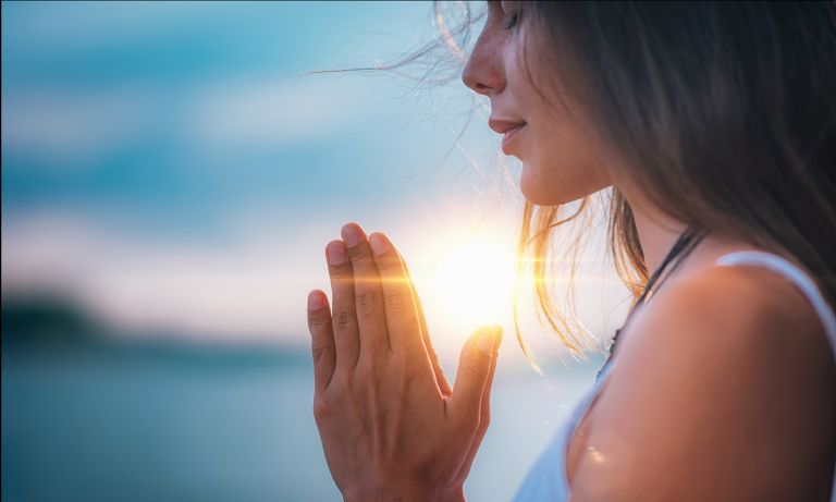 Peaceful energy healing setting