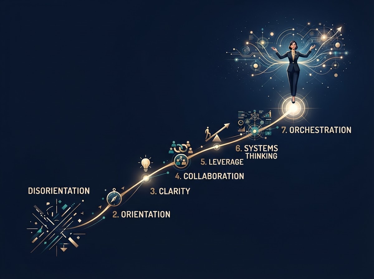 ASSET-SEVEN-STAGES — Seven Stages / Intelligence Orchestration Loop visual