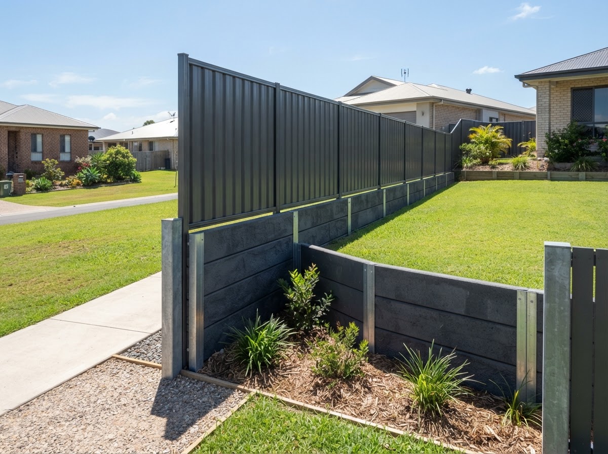 Sleeper Wall & Colorbond Fence - Image 4