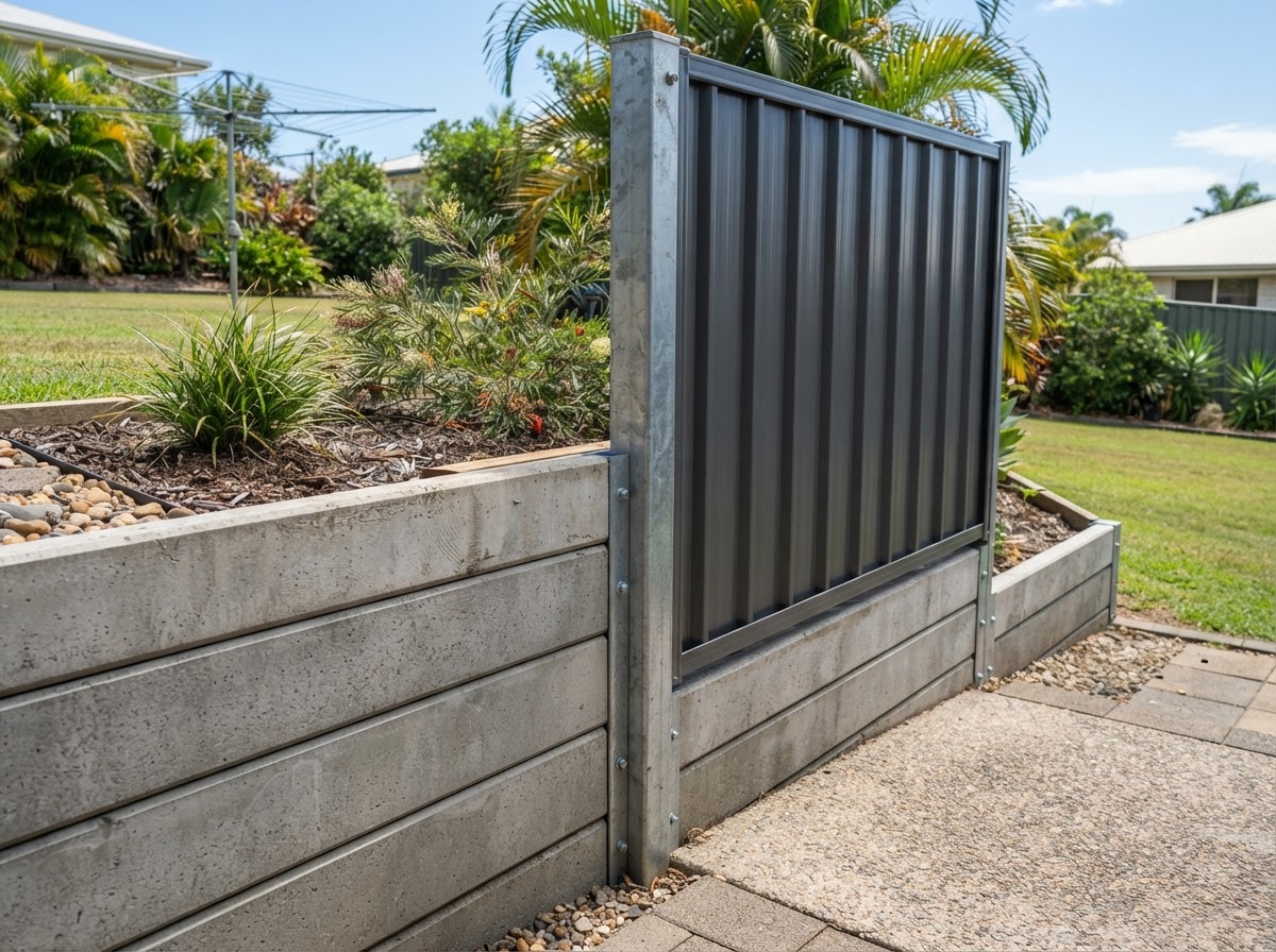 Sleeper Wall & Colorbond Fence - Image 3