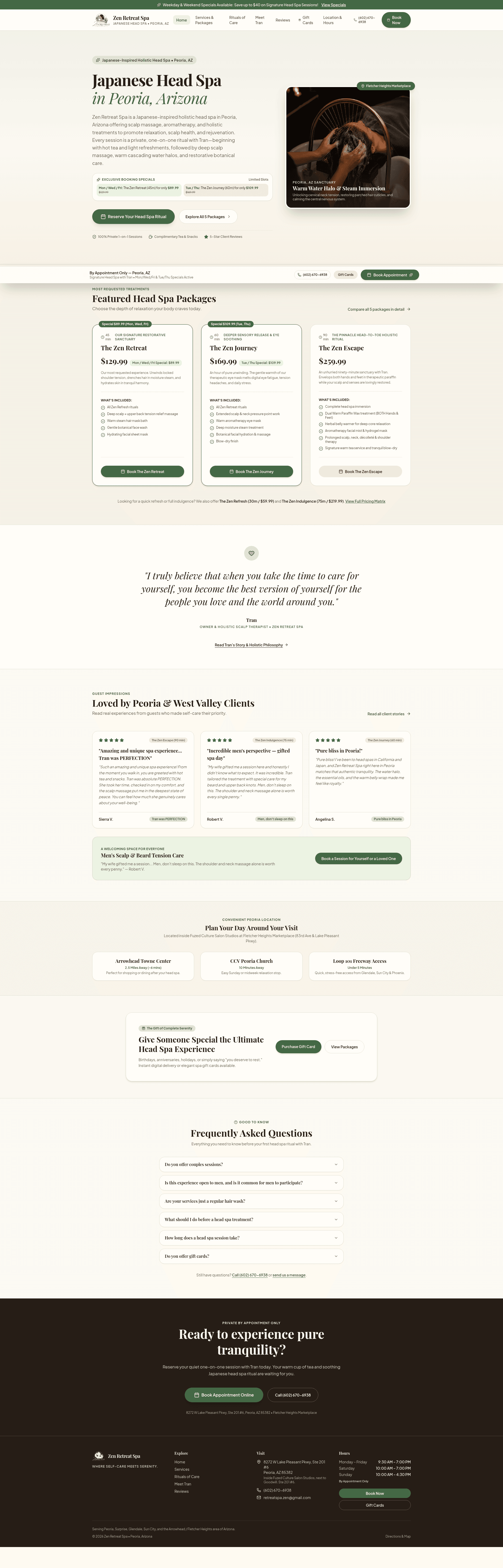 Zen Retreat Spa live website preview