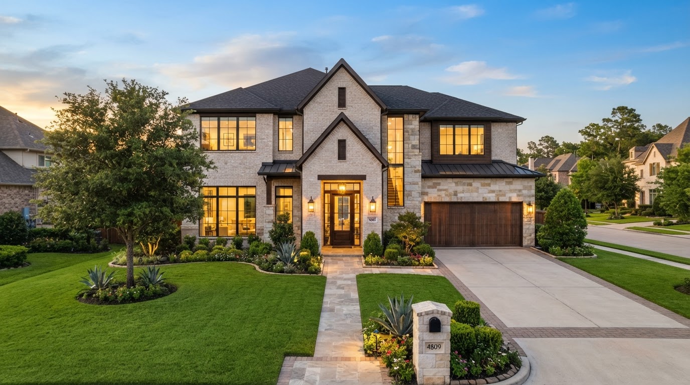 Premium Houston-area home at golden hour
