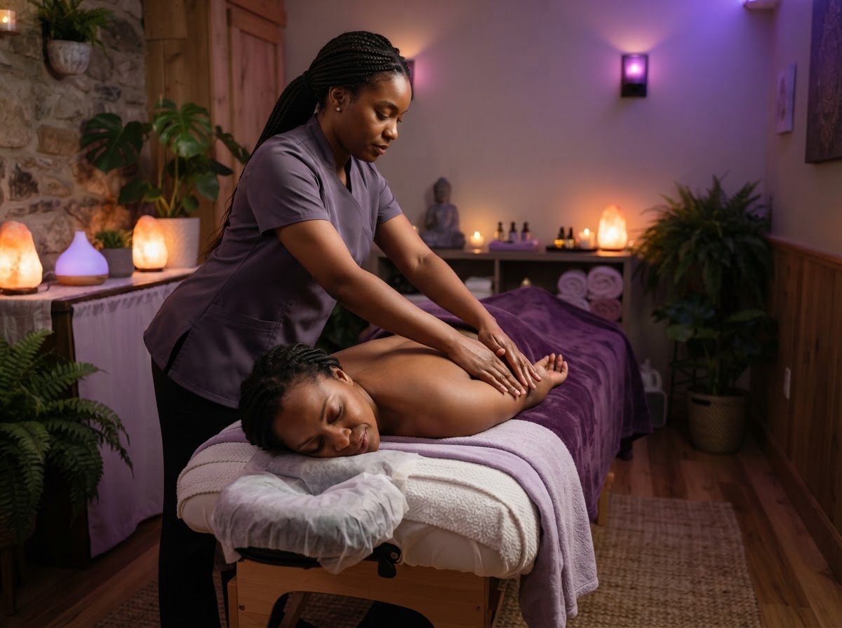 Full service massage at Bliss Esthetics Spa