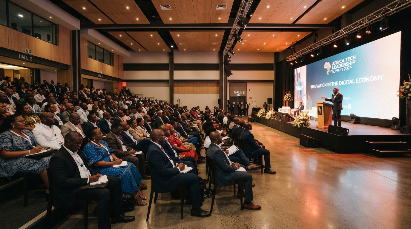 Indoor conference hall in theatre-style seating