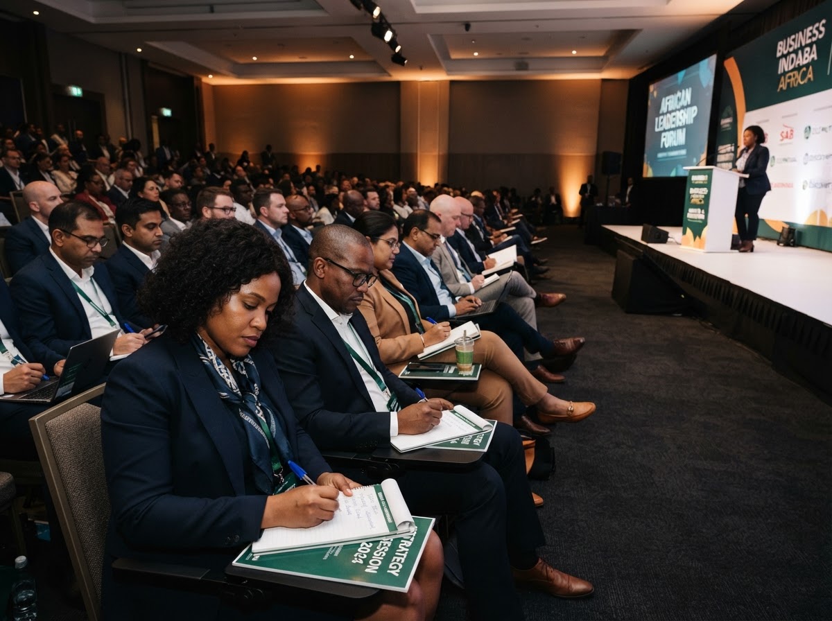 Conference delegates in theatre seating