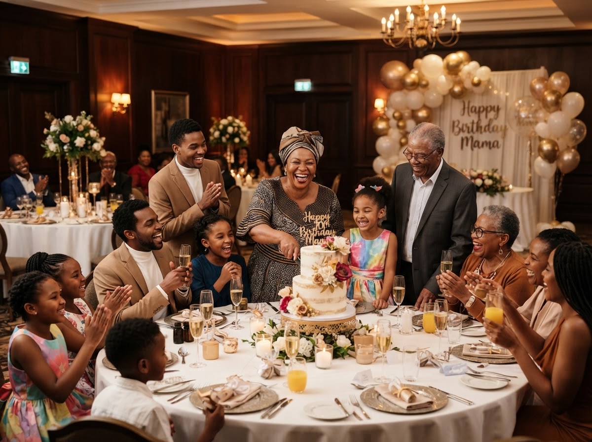 Birthday celebration in a banquet hall