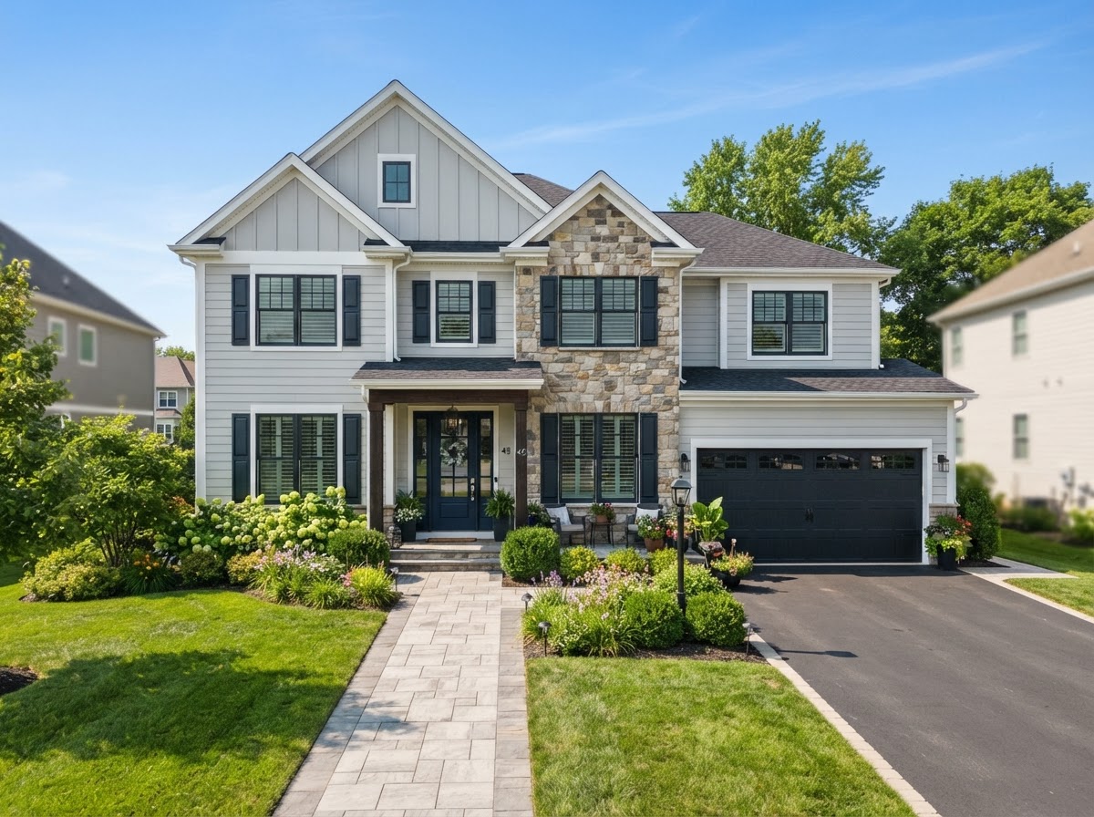 Modern home with freshly painted trim and doors