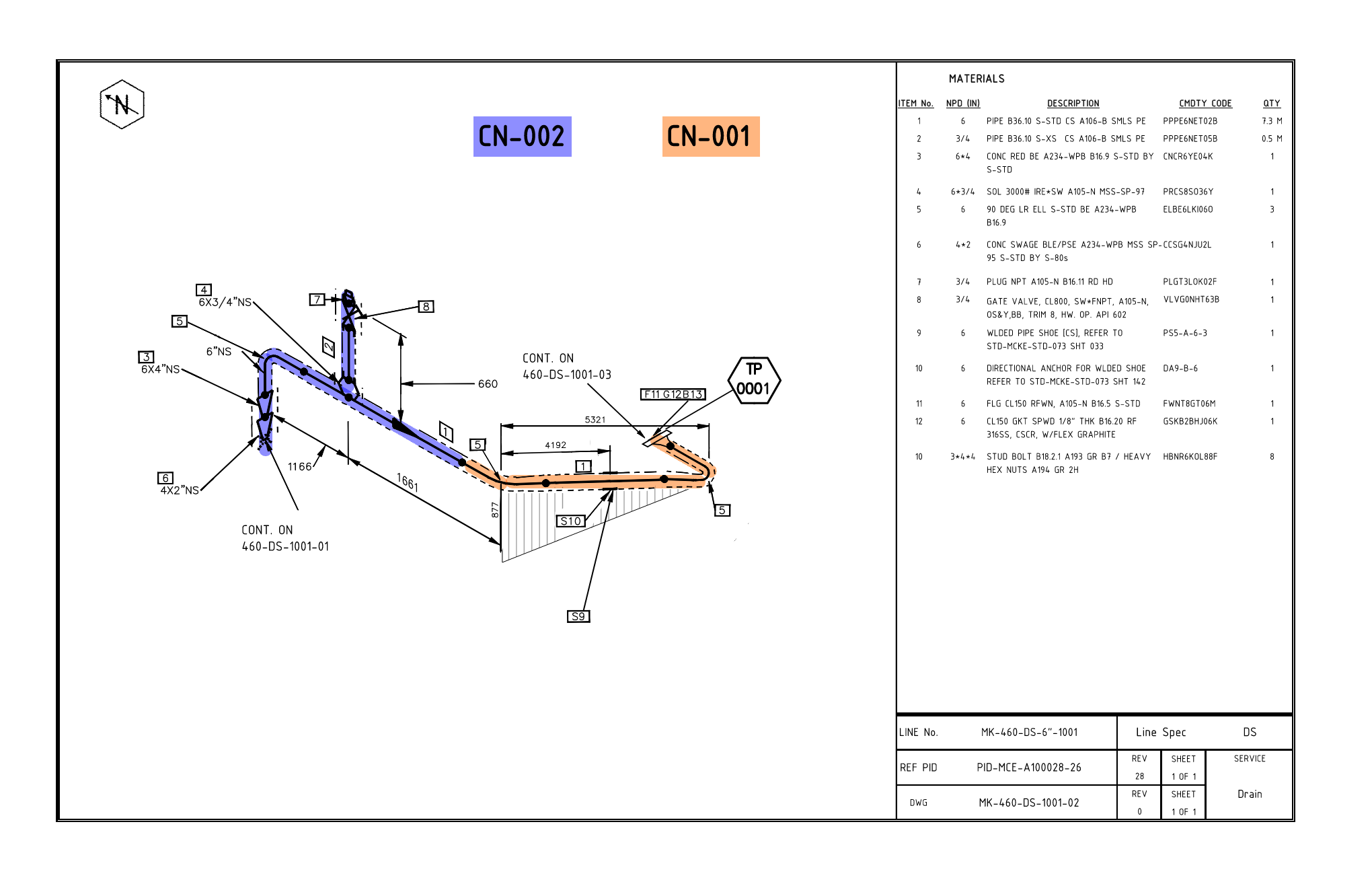 REFERENCE ISOMETRIC MARKUPS (CN-001/CN-002)