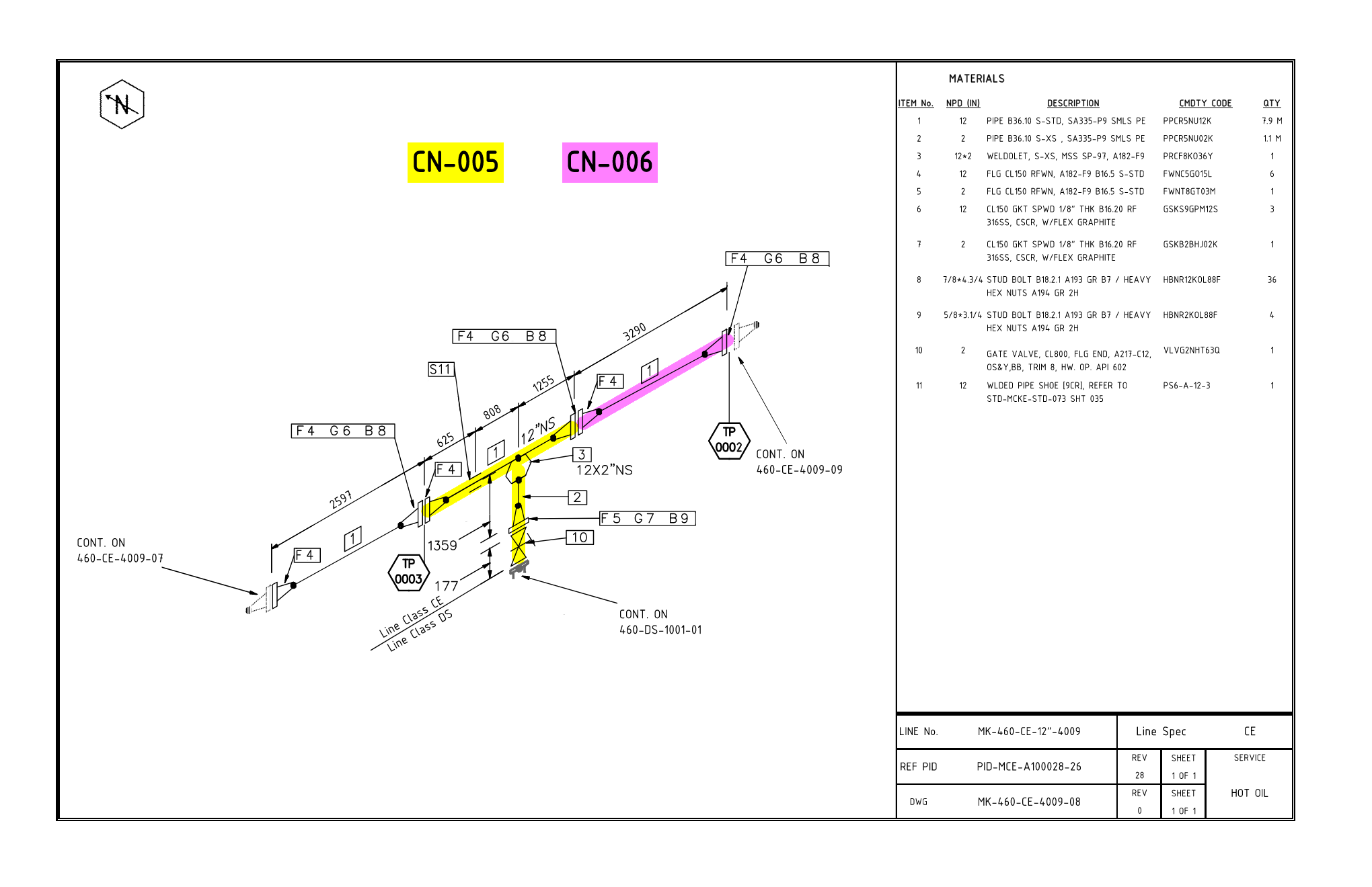 REFERENCE ISOMETRIC MARKUPS (CN-005/CN-006)