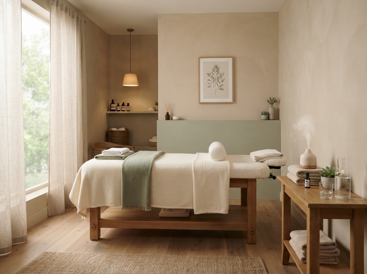 Calm professional wellness practice space