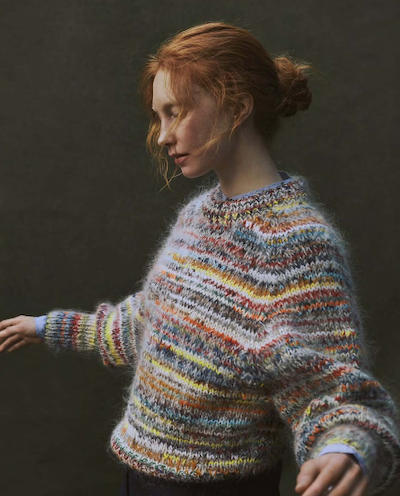 Natural and dyed yarns sourced for hand-knit production