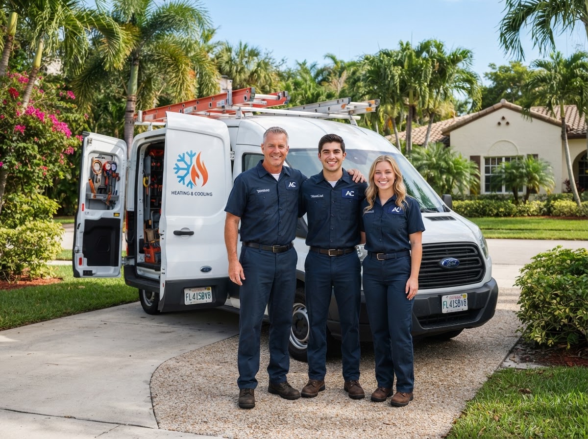 Martin's Family Cooling HVAC technicians serving Broward and Miami-Dade County, Florida