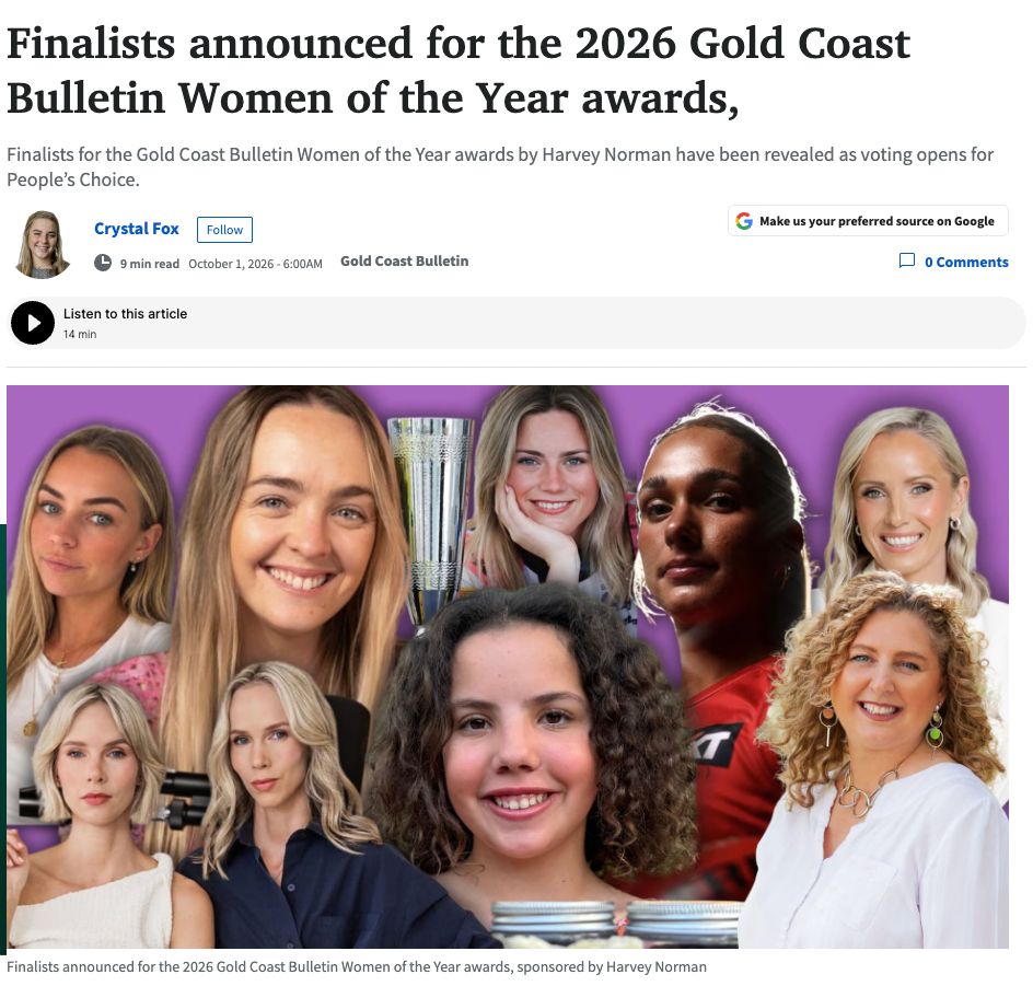 Finalists announced for the 2026 Gold Coast Bulletin Women of the Year awards