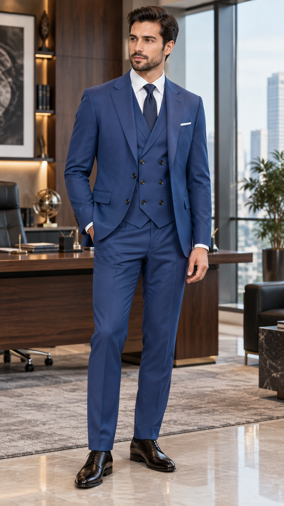 Formal elegante - Traje completo, camisa y corbata