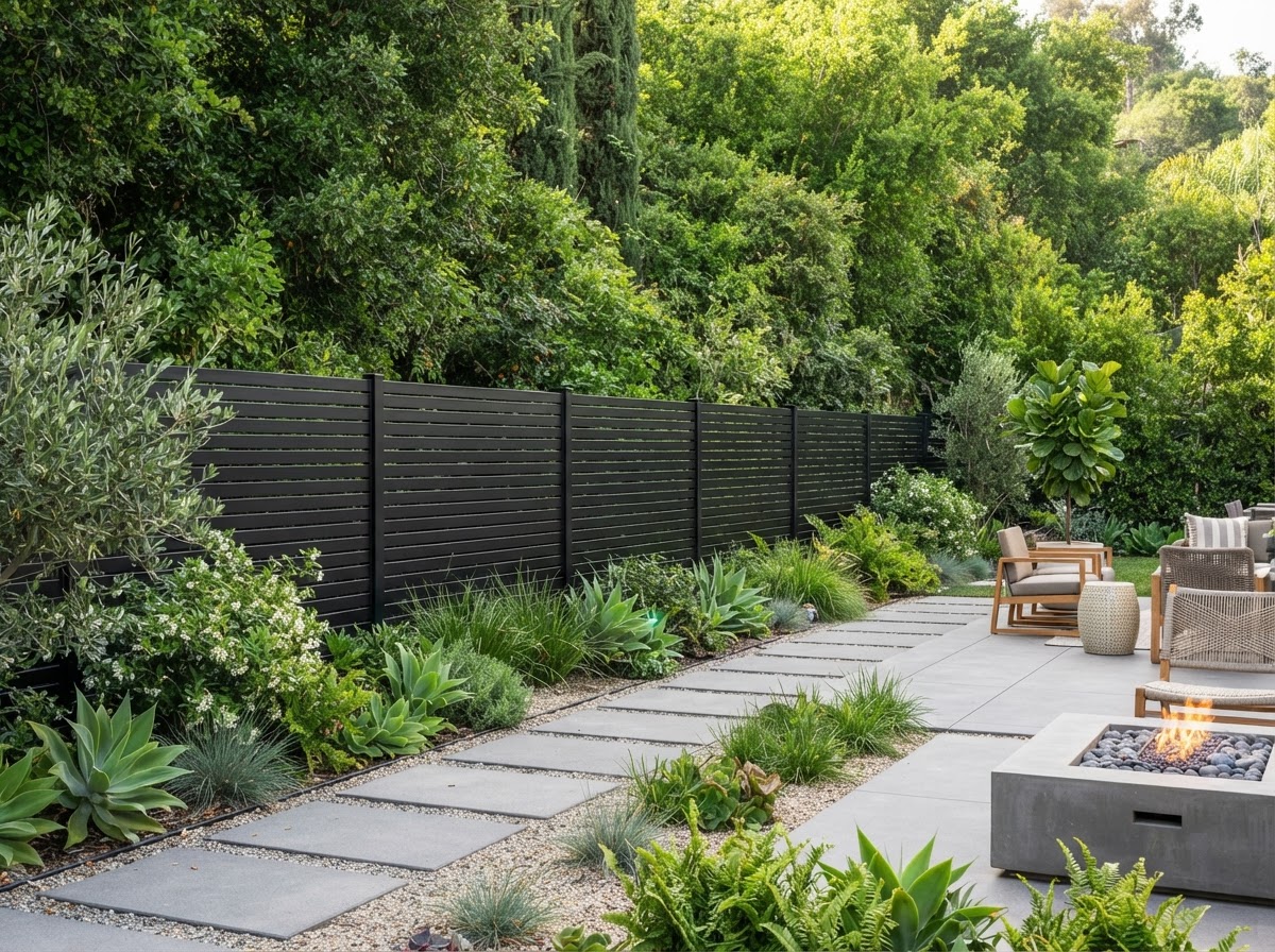 Modern metal fence