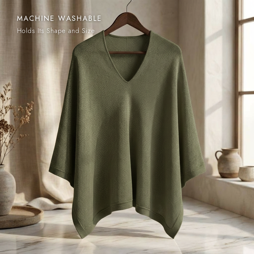Olive Poncho - Soft lightweight & breathable