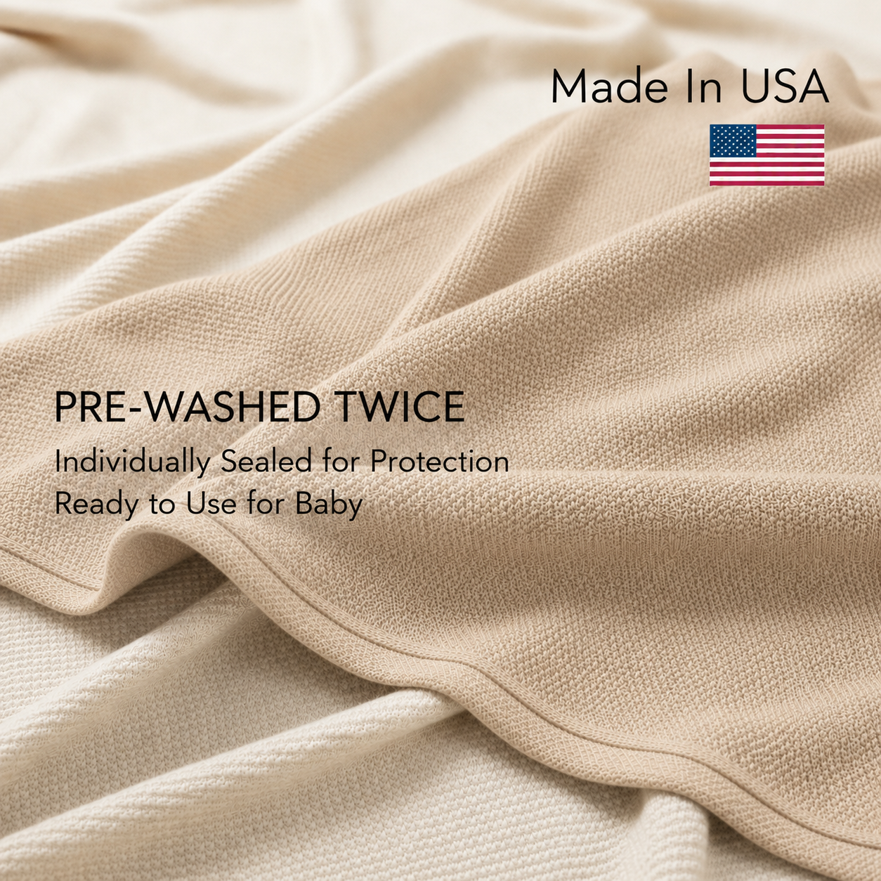 Warm Beige Poncho - Pre-washed twice USA