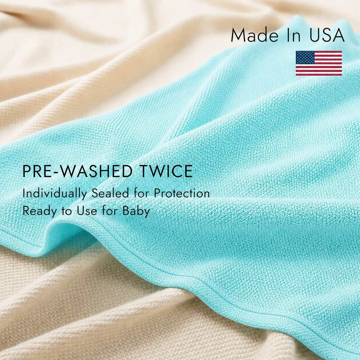 Turquoise Poncho - Pre-washed twice USA