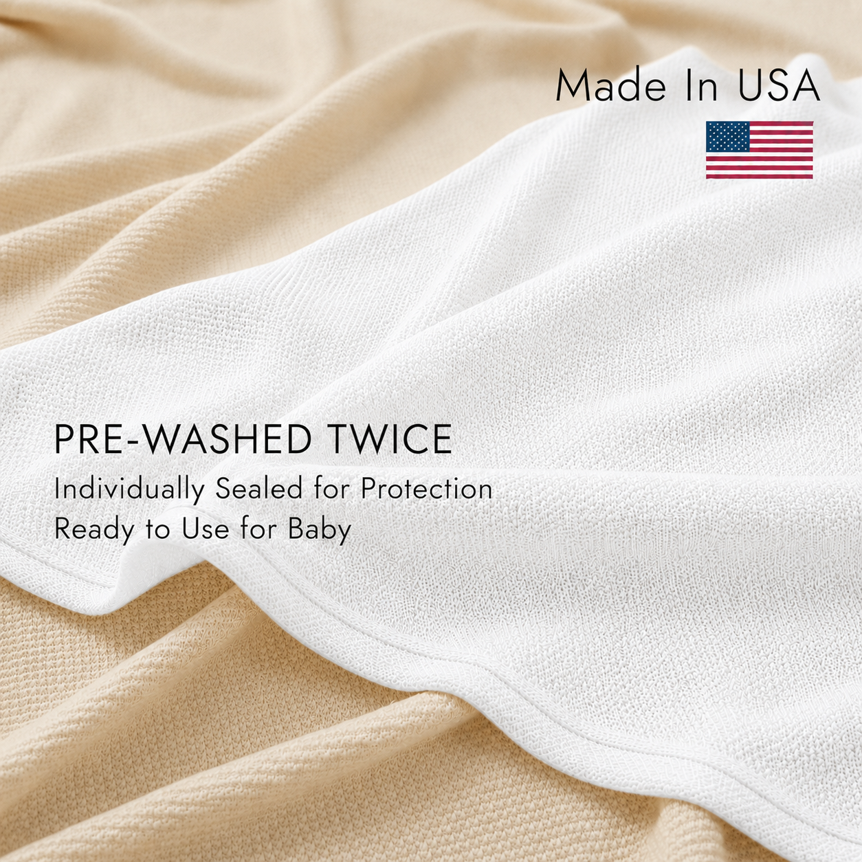 Crisp White Poncho - Pre-washed twice USA