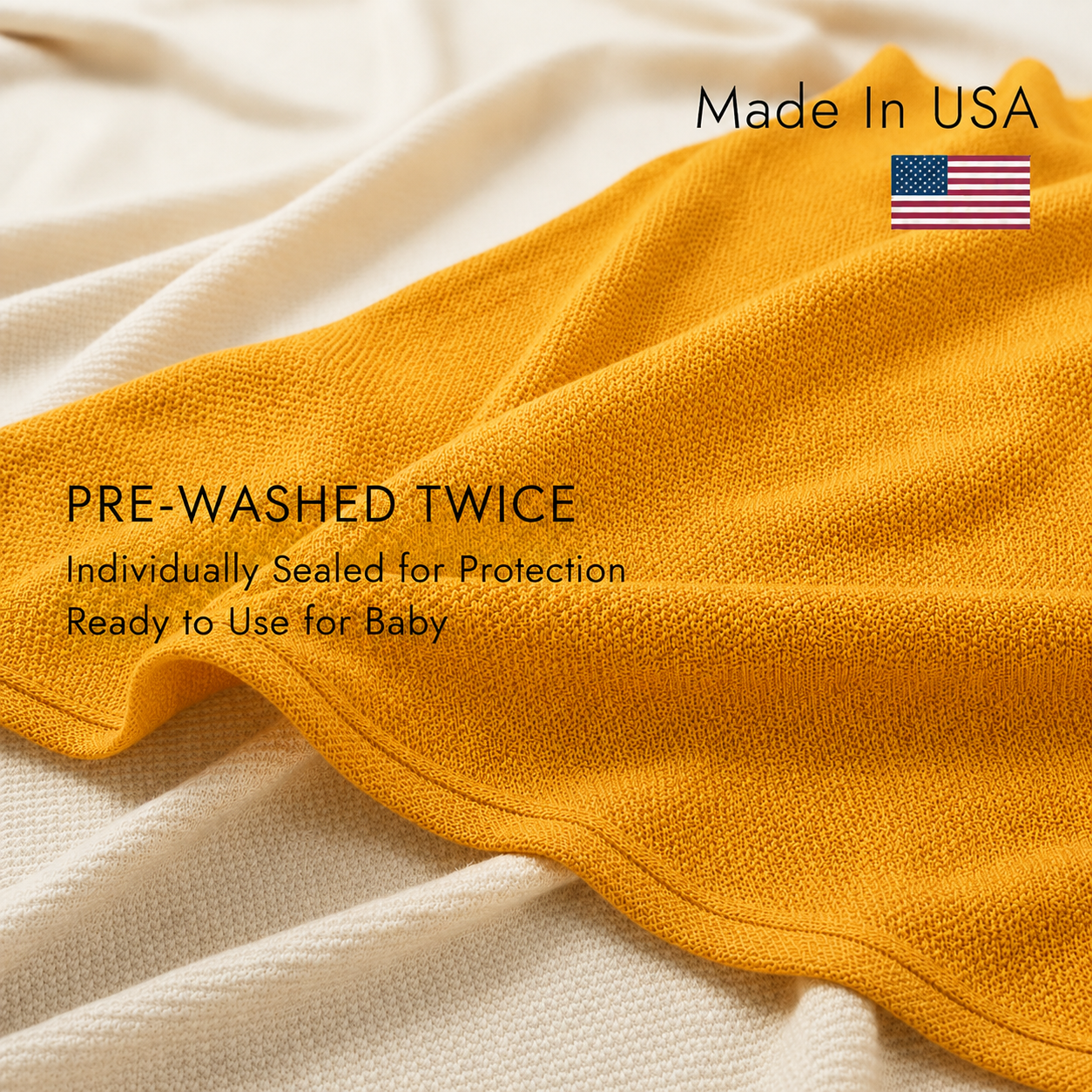 Warm Mustard Poncho - Pre-washed twice USA
