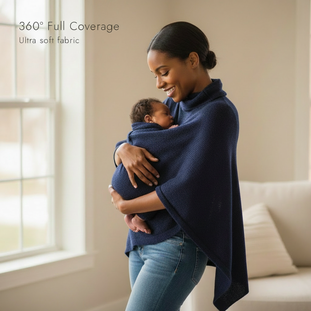 Deep Navy Poncho - View 2