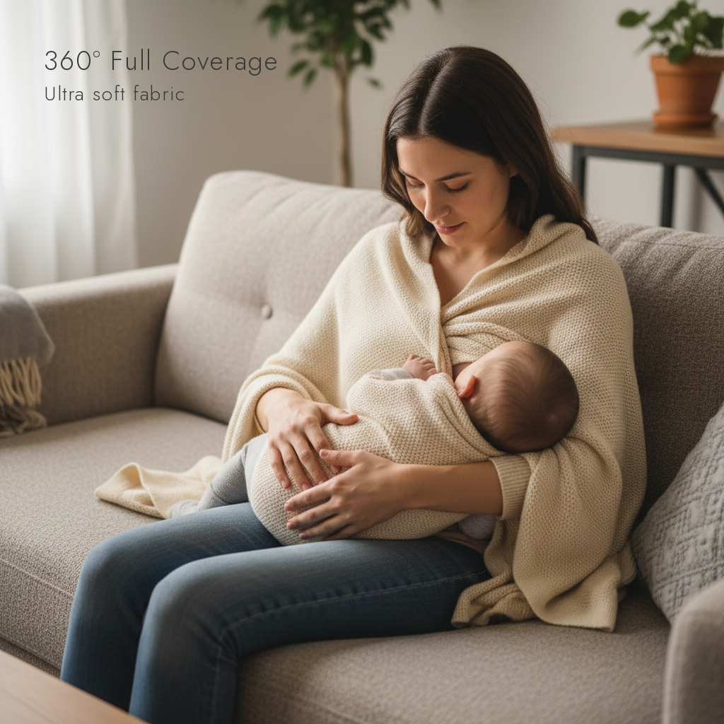 Natural Poncho - Machine washable