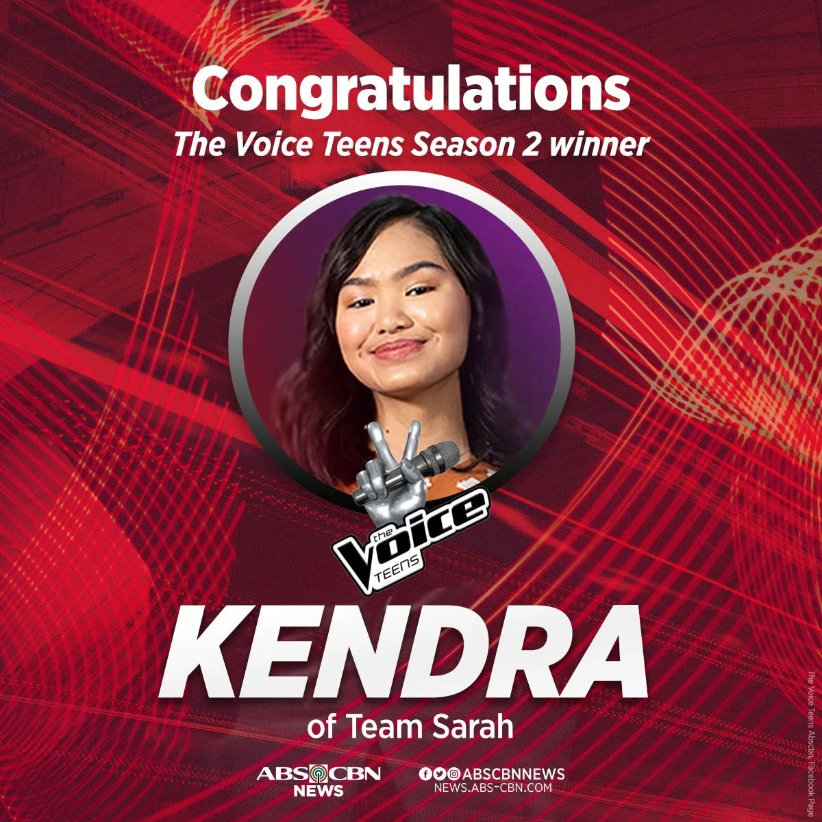 The Voice Teens Philippines Season 2 Grand Champion Kendra Aguirre on Team Sarah