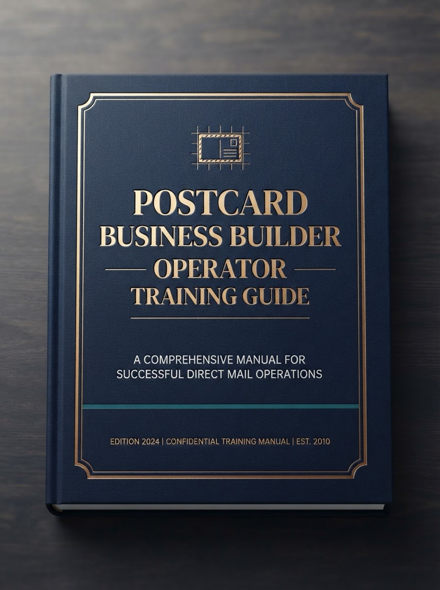 Guide mockup cover for the Postcard Business Builder Operator Training Guide.