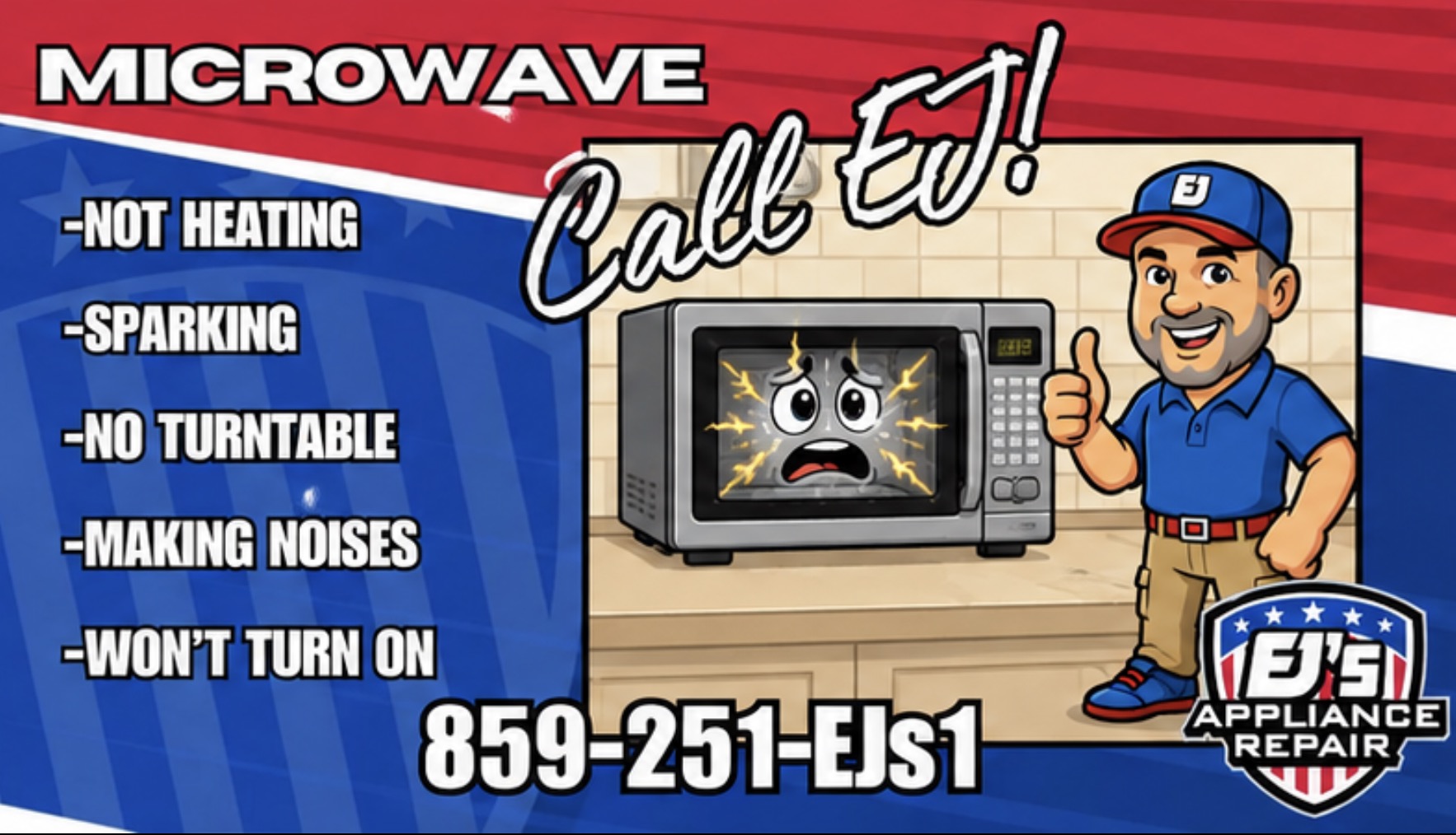 Microwave Repair common symptoms & Call EJ! repair service