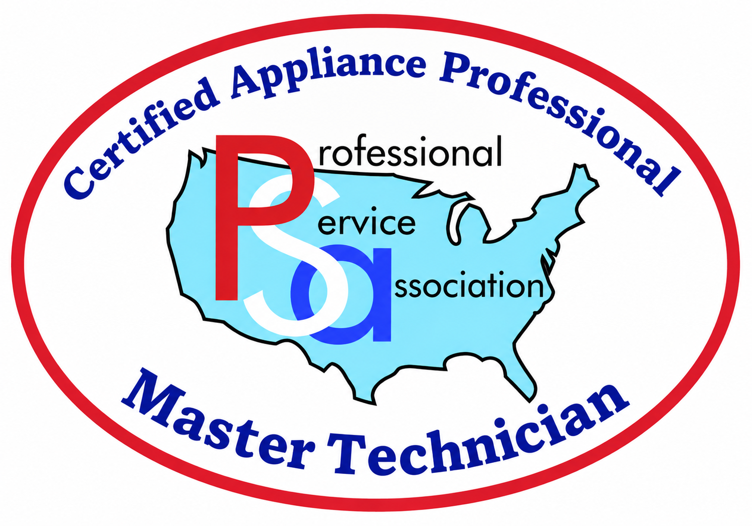 Professional Service Association Certified Appliance Professional Master Technician badge