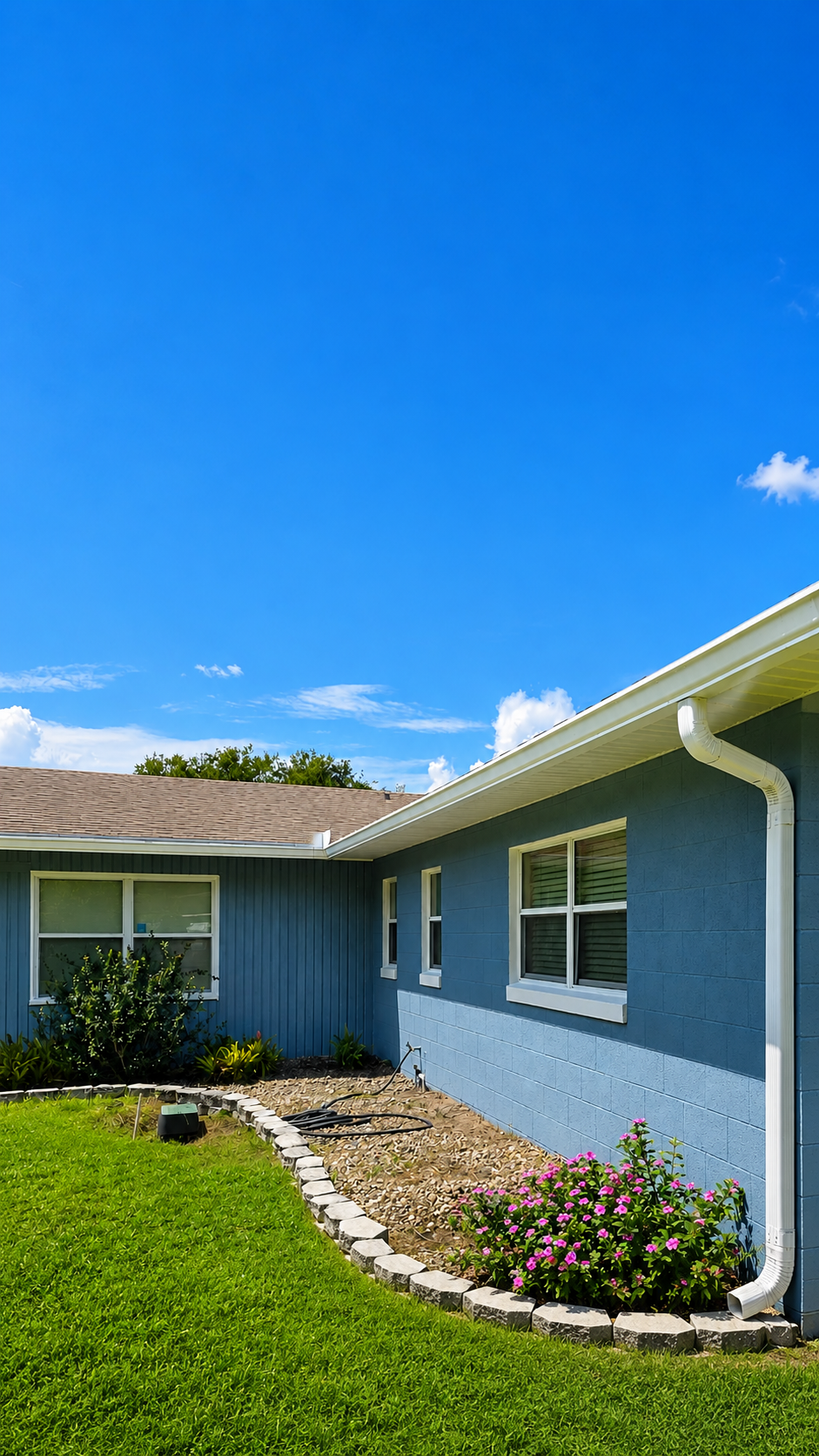 Comprehensive window and ground masking preparation on exterior repaint