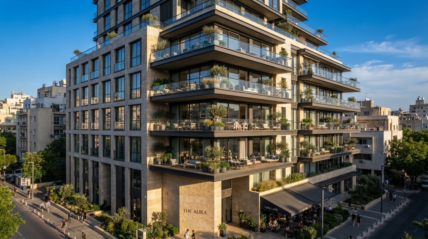 Edificio residencial contemporáneo con fachadas diferenciadas en sombra y sol
