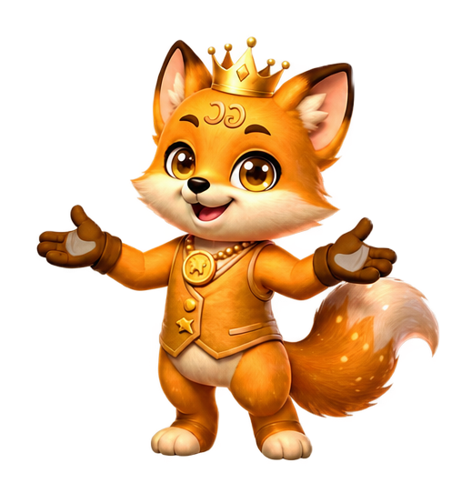 King Fox — Gold Coin Mascot