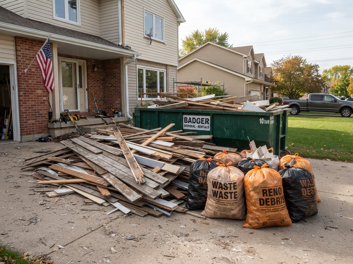 Renovation debris hauling in Fond Du Lac Wisconsin