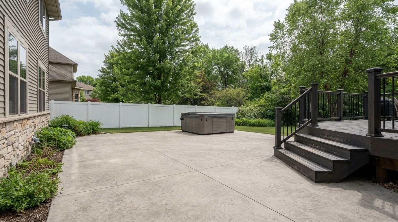 Same patio cleared after hot tub removal near Fond Du Lac Wisconsin