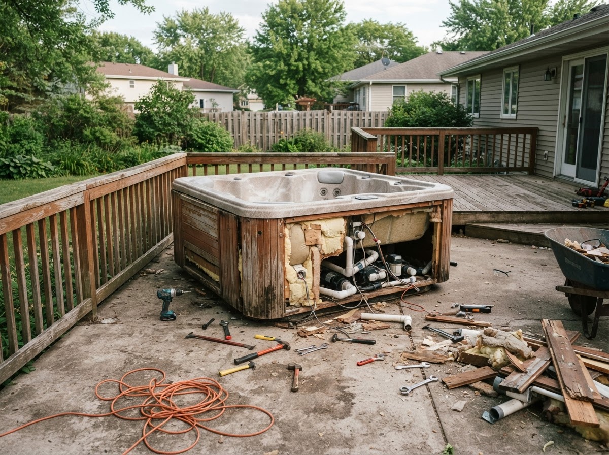 Hot tub removal near Fond Du Lac Wisconsin