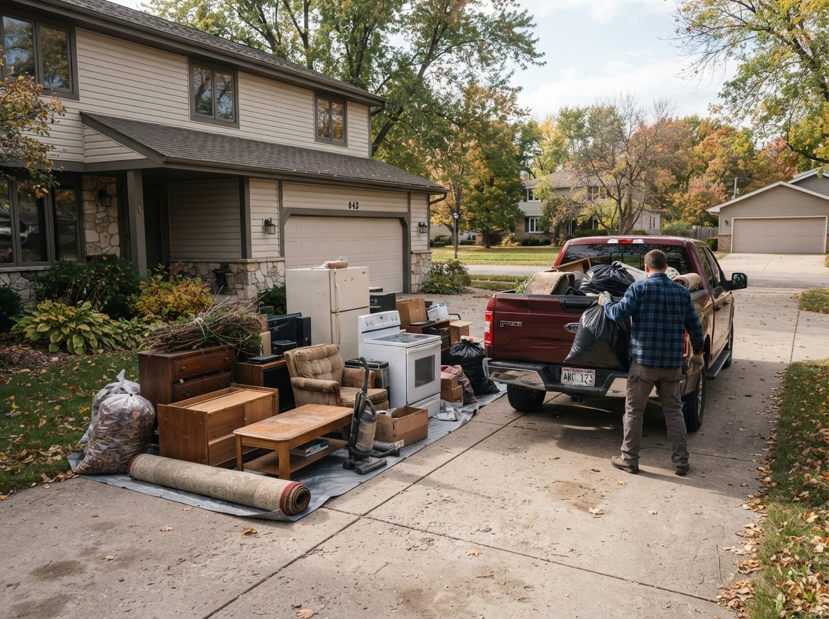 Property junk hauling project near Fond Du Lac Wisconsin