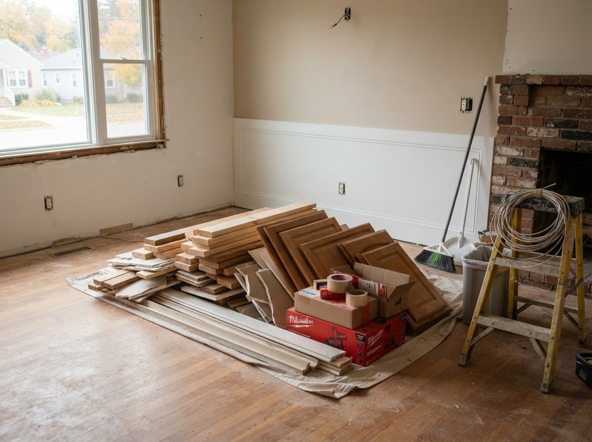 Construction debris removal near Fond Du Lac Wisconsin