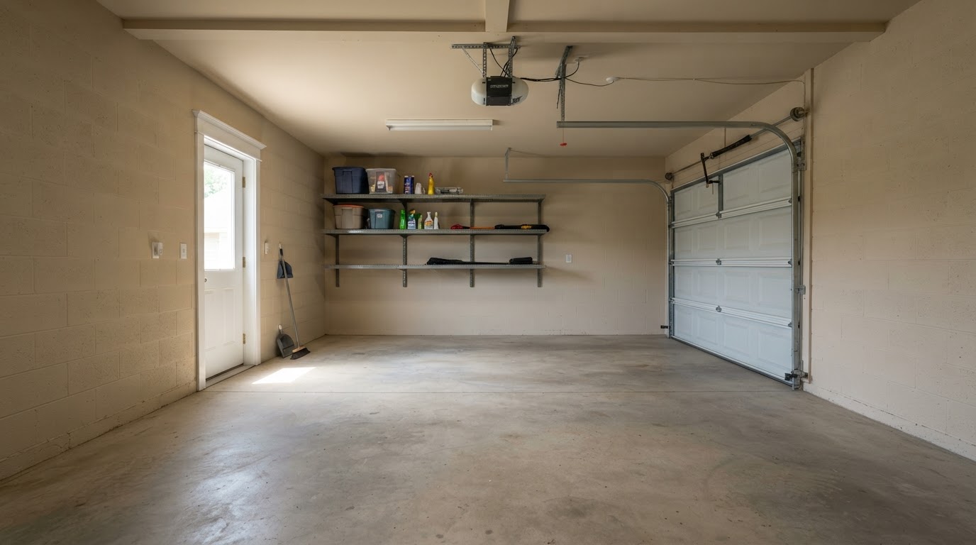 Same garage cleared after a garage cleanout near Fond Du Lac Wisconsin