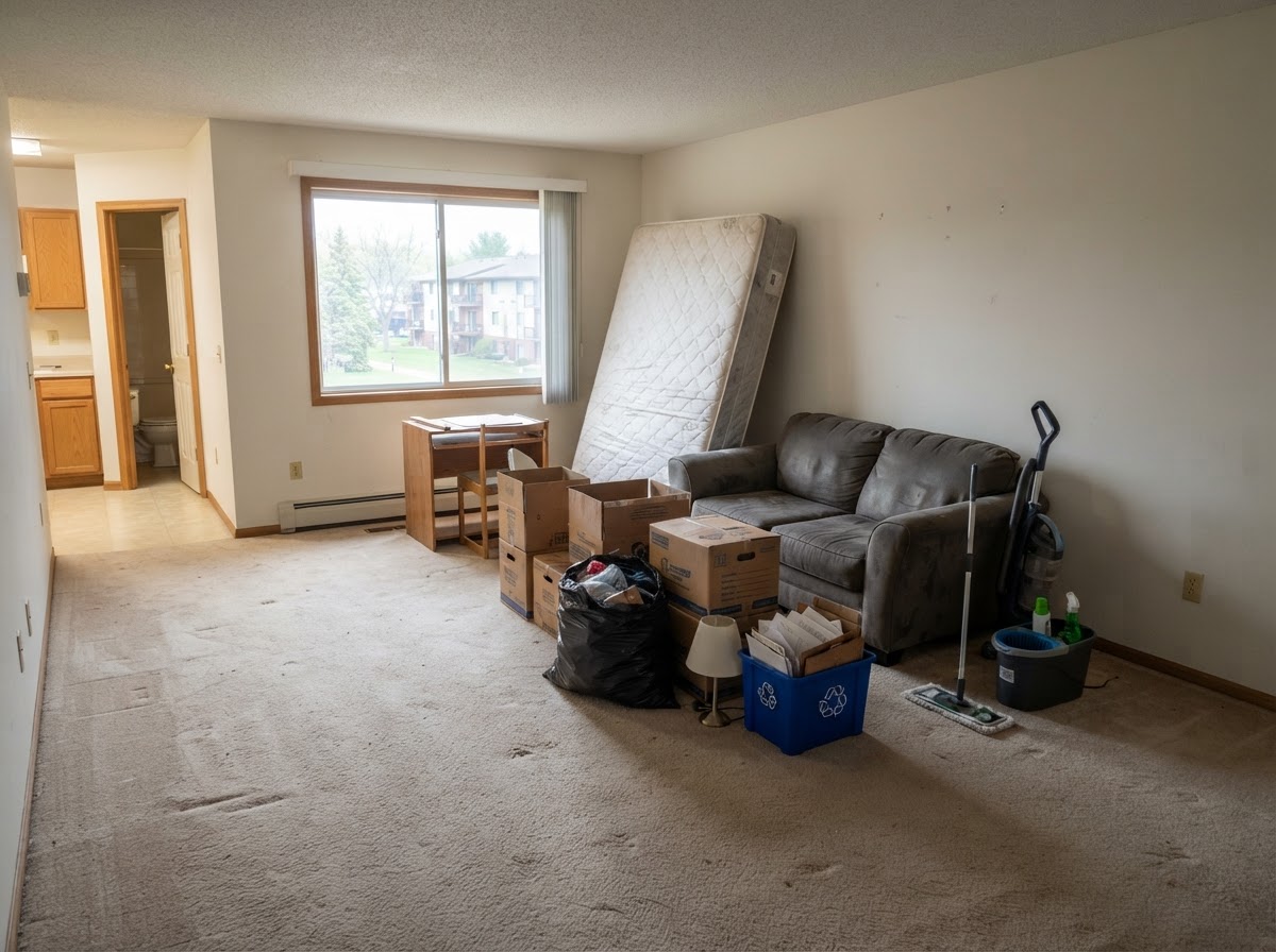 Rental property move-out cleanout in Fond Du Lac Wisconsin