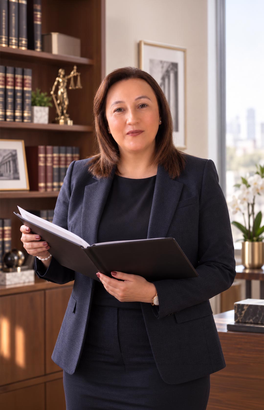Dra. Yazmin Zea Altamirano en su consultorio jurídico inmobiliario