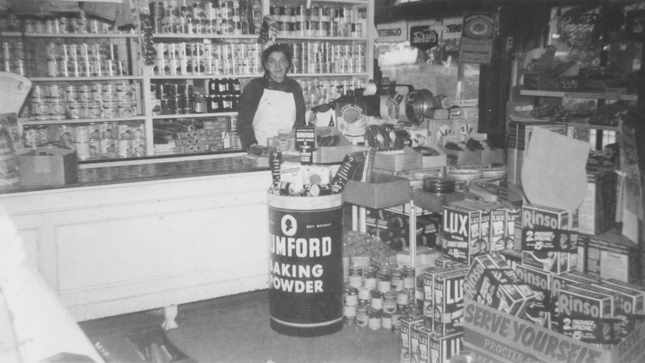 Original historic counter at John's Italian Deli in the 1940s