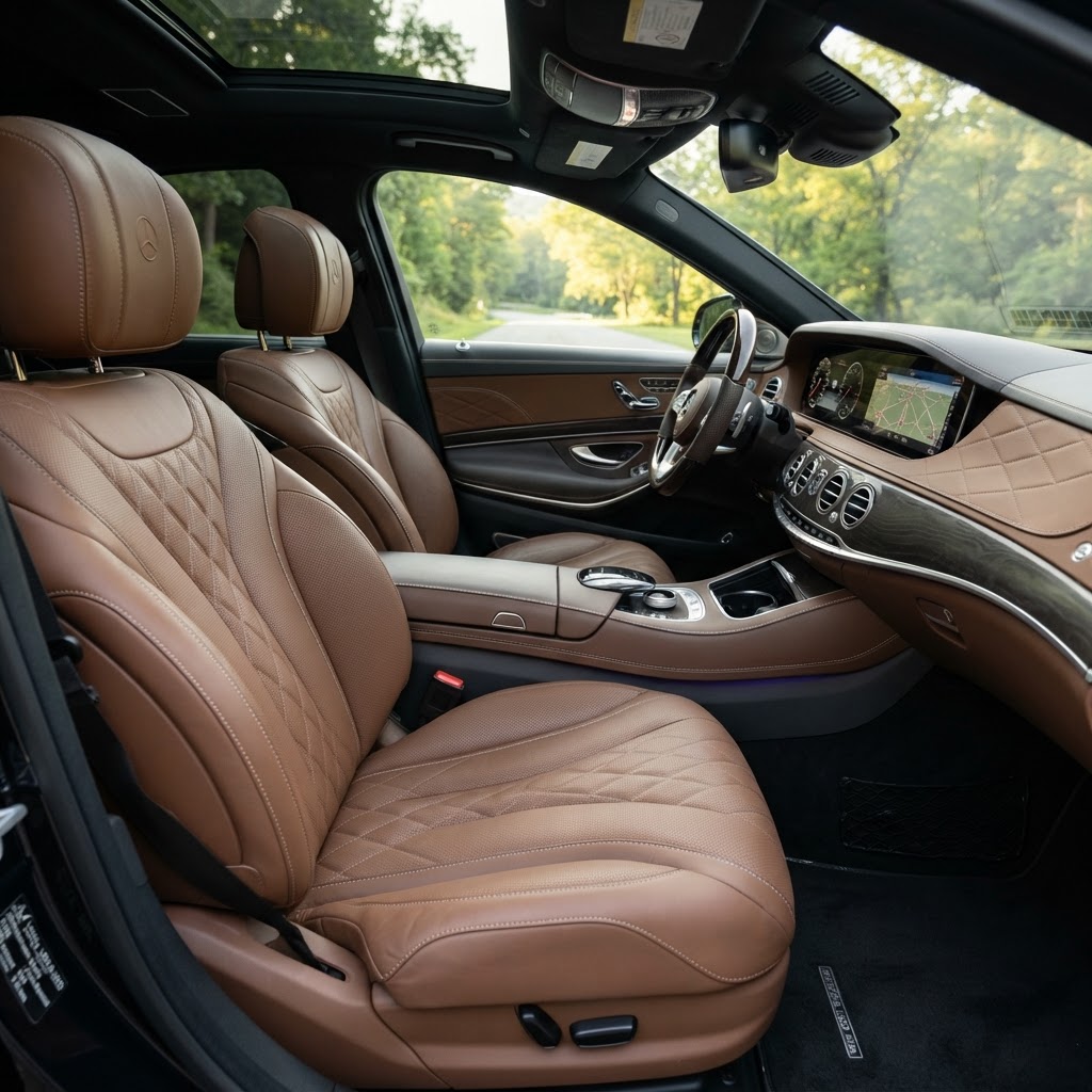 Pristine clean luxury car interior