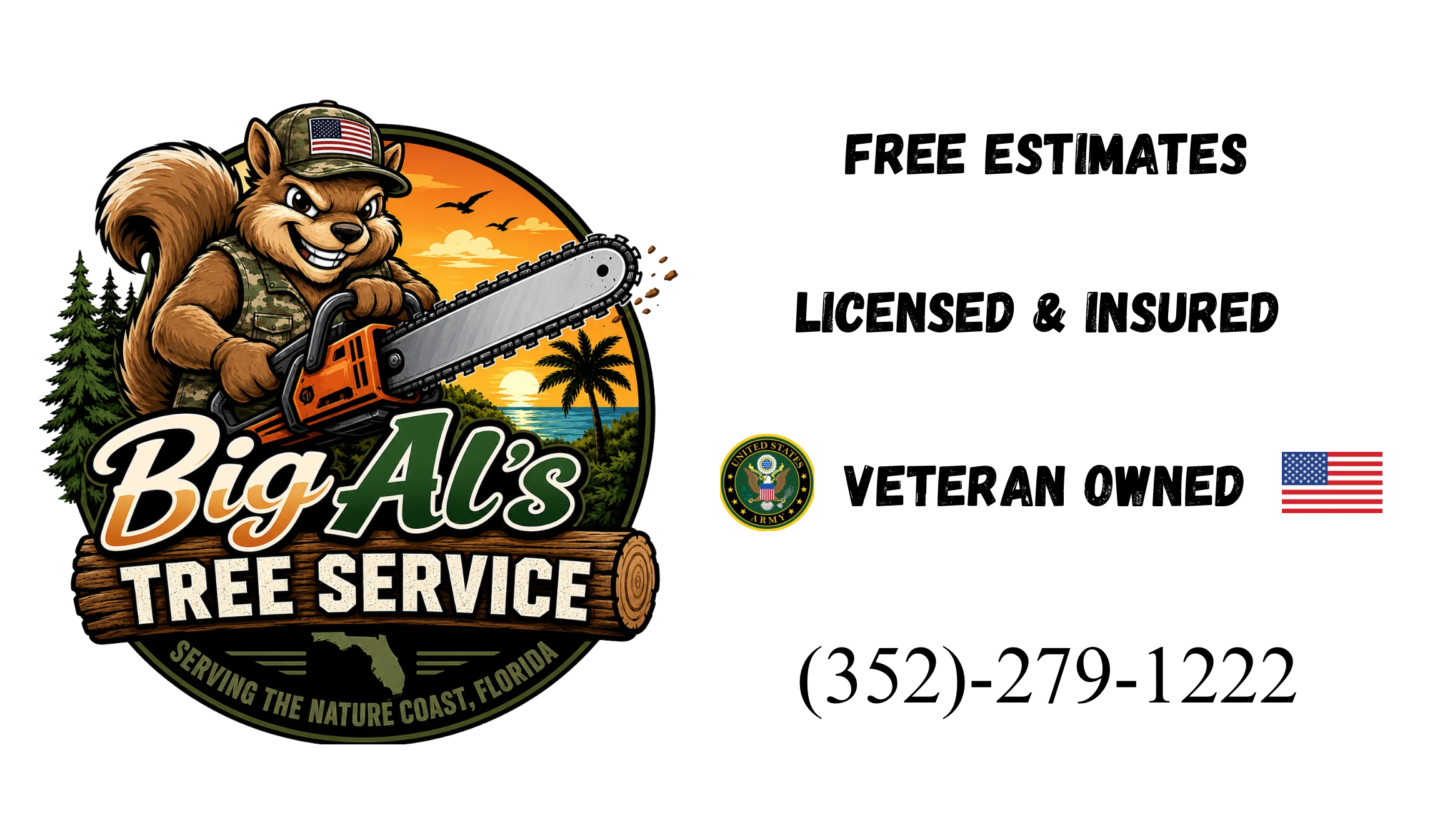 Big AL's Tree Service Licensed & Insured Signage