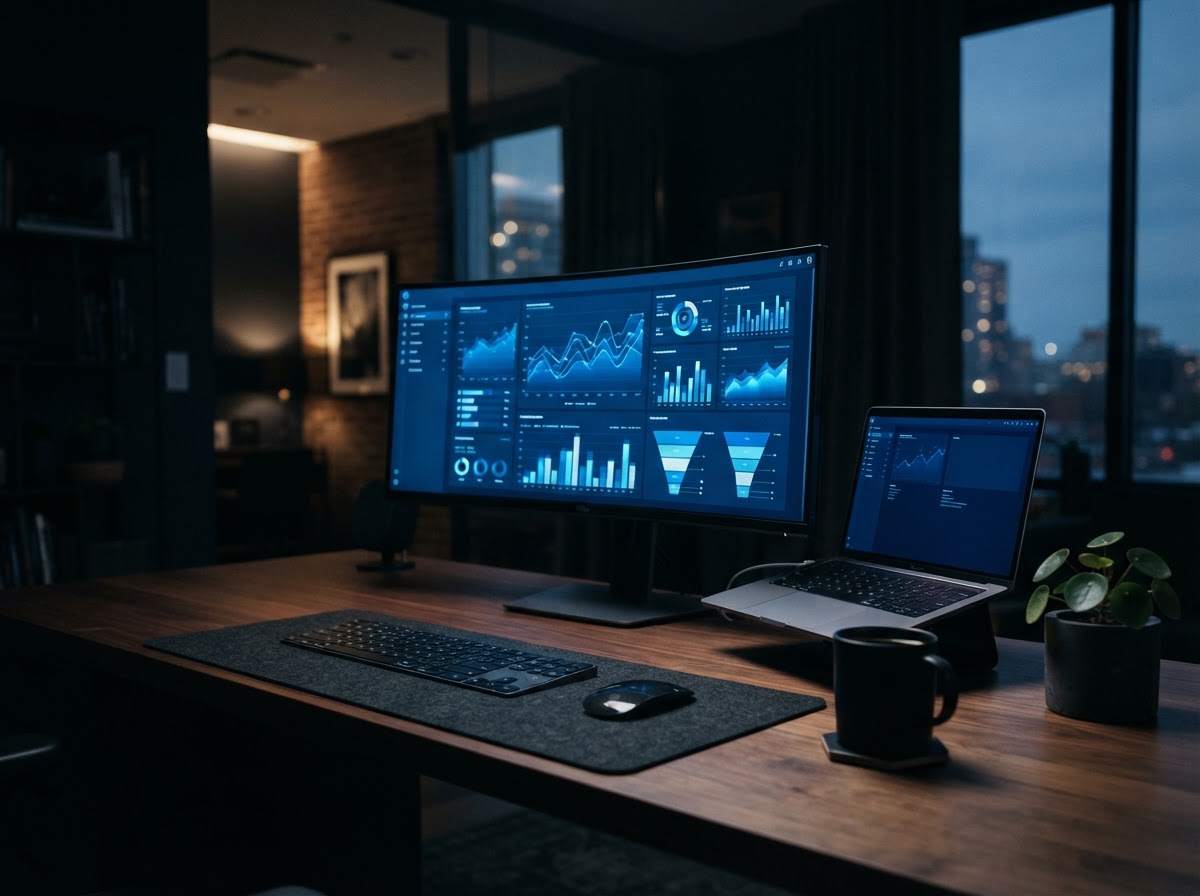 Modern marketing workspace