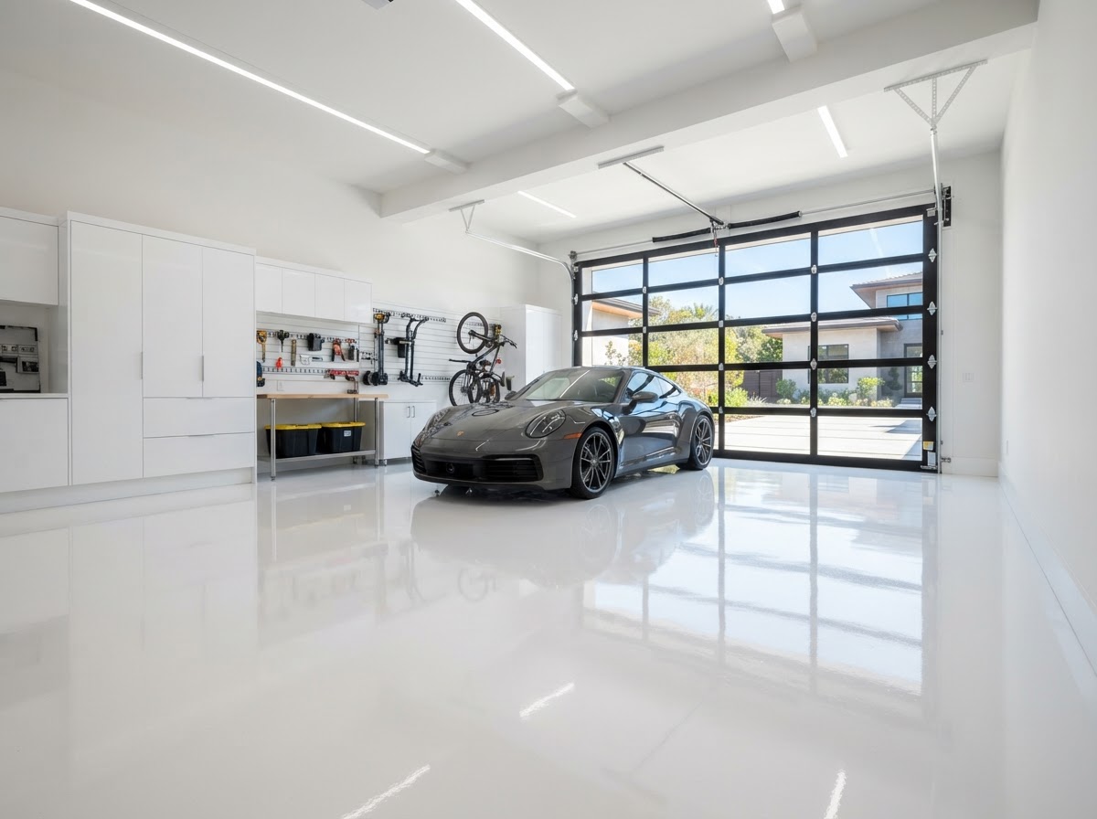Arctic White Garage