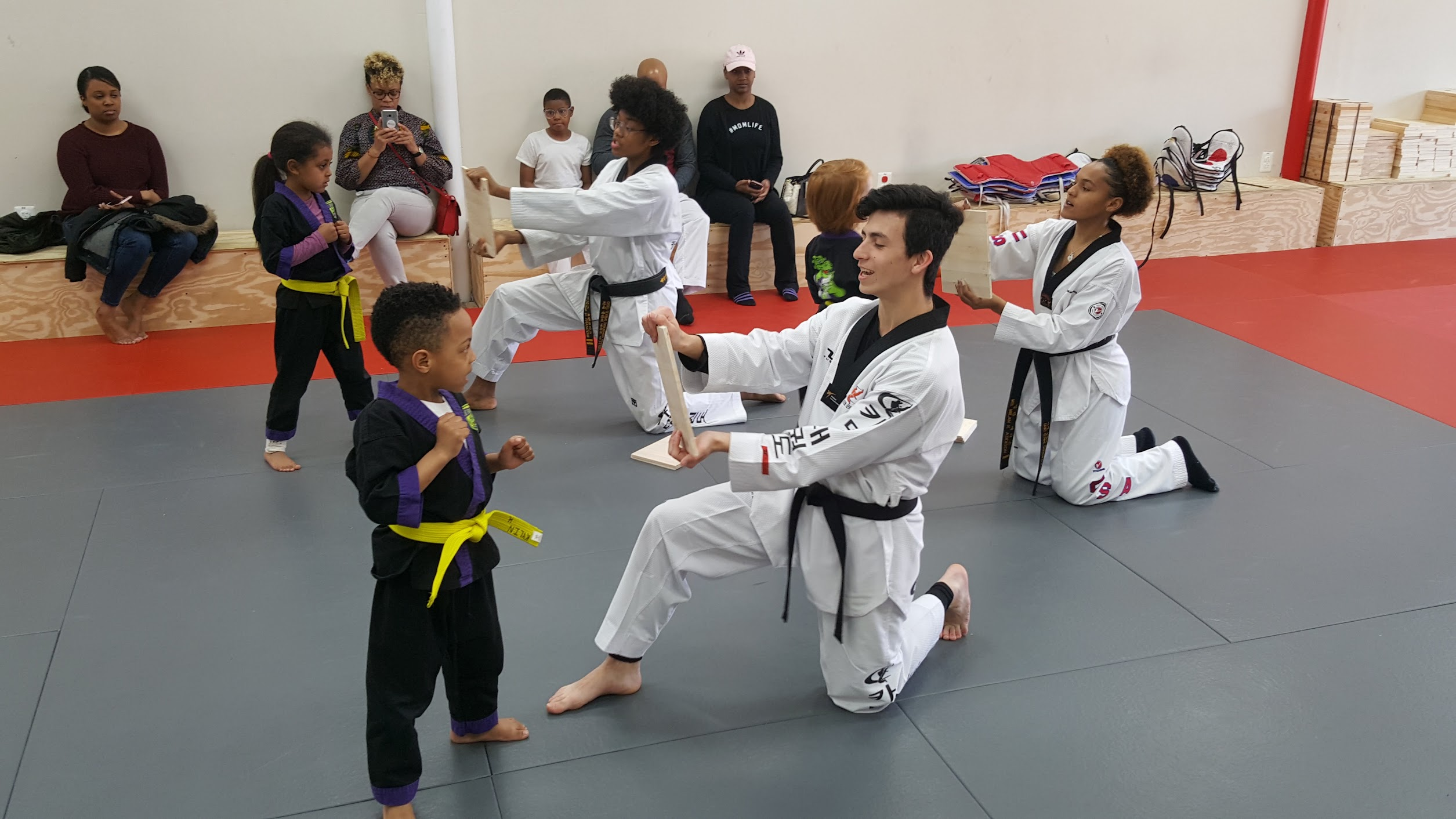 Board Breaking Ceremony with Black Belts